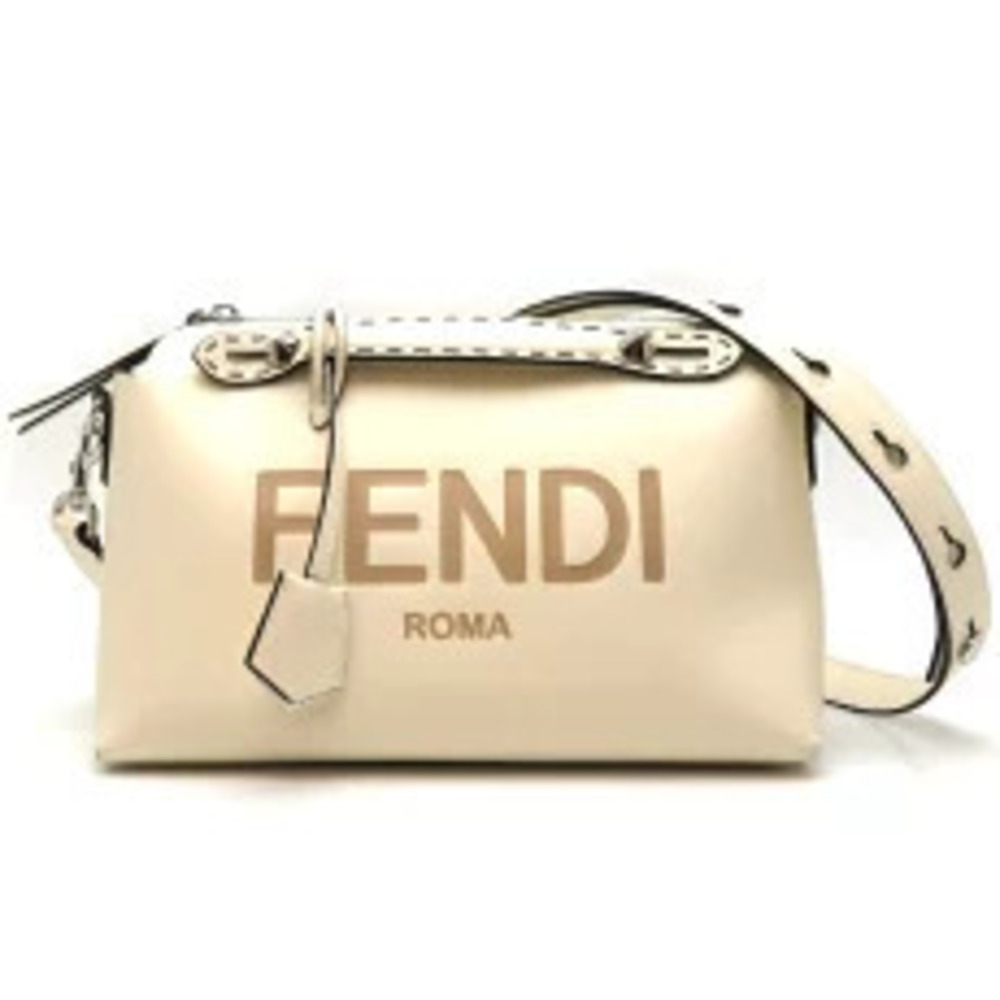 Fendi By The Way Shoulder Bag Leather Ice White Ivory White